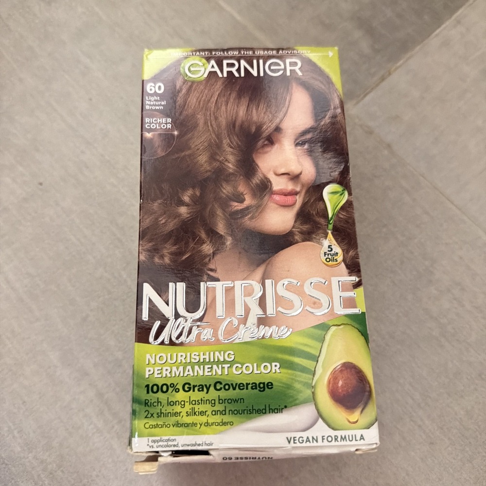 Garnier Nutrisse Ultra Crème 60 Acorn Light Natural Brown Hair Color New